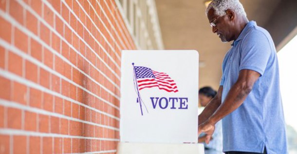 stock photo of man voting 