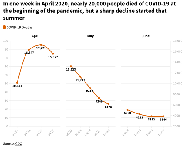 chart of COVID deaths 